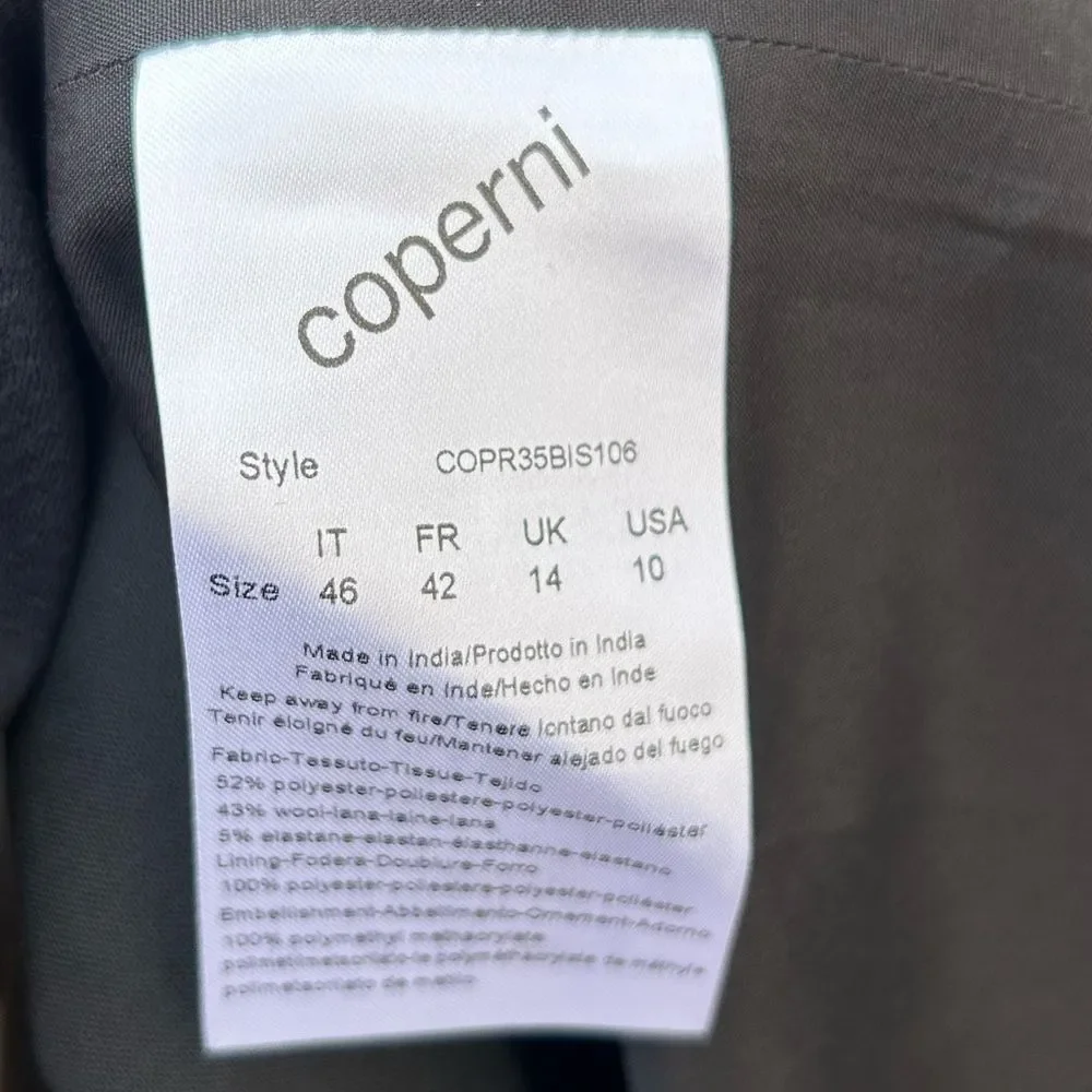 COPERNI Ring Embroidered Dress in Black Mini Cut out Cocktail dress NWT size 10